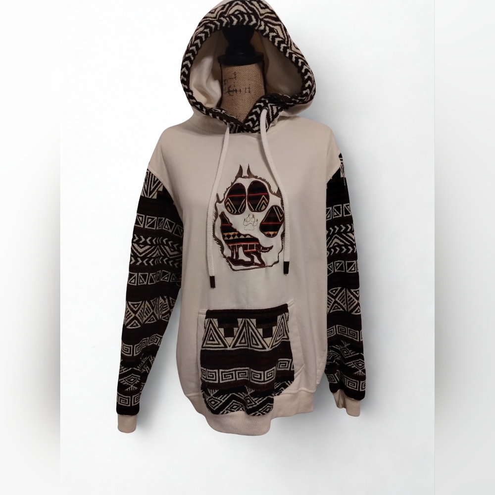 Vigor Wool Blend Native American Style Hoodie Size L